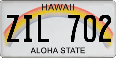 HI license plate ZIL702