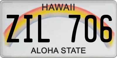 HI license plate ZIL706