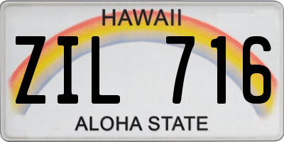 HI license plate ZIL716