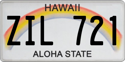 HI license plate ZIL721