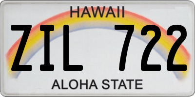 HI license plate ZIL722