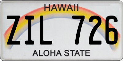 HI license plate ZIL726
