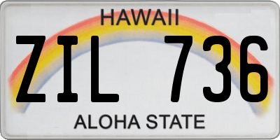 HI license plate ZIL736