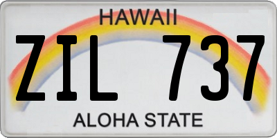 HI license plate ZIL737
