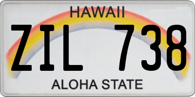 HI license plate ZIL738