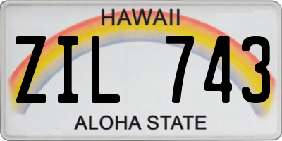 HI license plate ZIL743