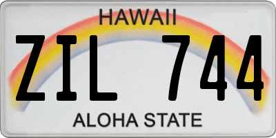 HI license plate ZIL744