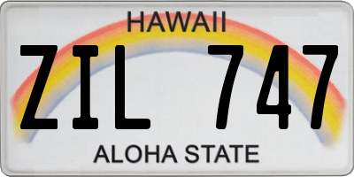 HI license plate ZIL747