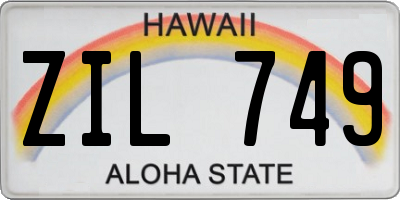 HI license plate ZIL749