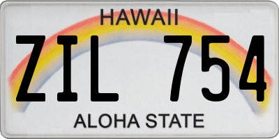 HI license plate ZIL754