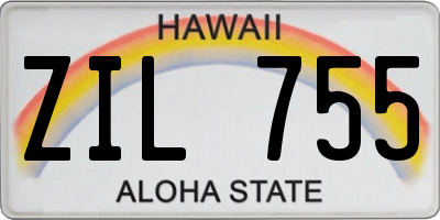 HI license plate ZIL755