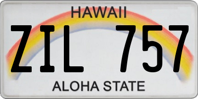 HI license plate ZIL757