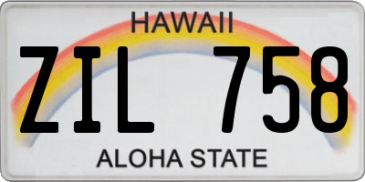 HI license plate ZIL758