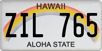 HI license plate ZIL765