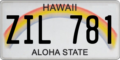 HI license plate ZIL781
