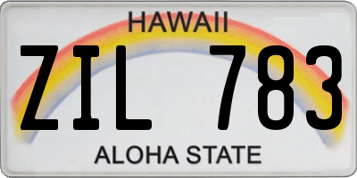 HI license plate ZIL783