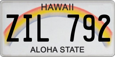 HI license plate ZIL792