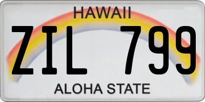 HI license plate ZIL799