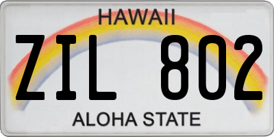 HI license plate ZIL802
