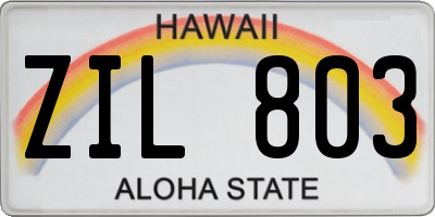 HI license plate ZIL803