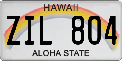 HI license plate ZIL804