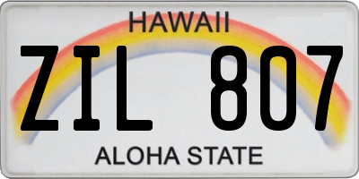 HI license plate ZIL807