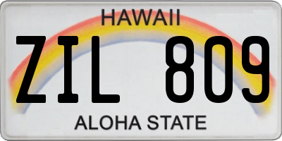 HI license plate ZIL809