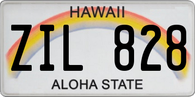 HI license plate ZIL828