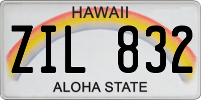 HI license plate ZIL832