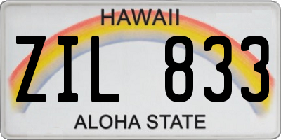 HI license plate ZIL833