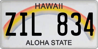 HI license plate ZIL834