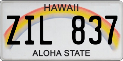 HI license plate ZIL837