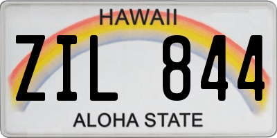 HI license plate ZIL844