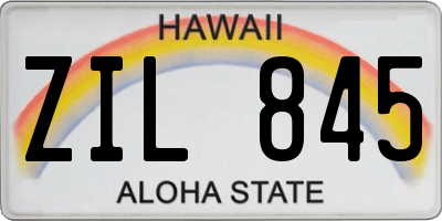 HI license plate ZIL845