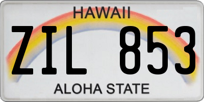 HI license plate ZIL853