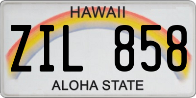 HI license plate ZIL858