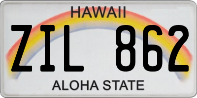 HI license plate ZIL862
