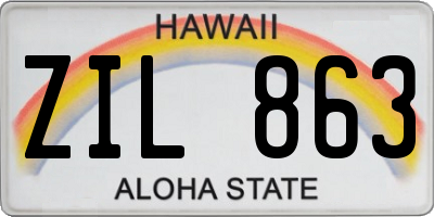 HI license plate ZIL863
