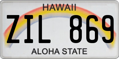 HI license plate ZIL869