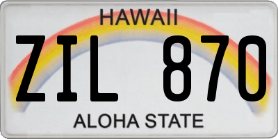 HI license plate ZIL870
