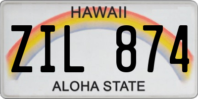 HI license plate ZIL874