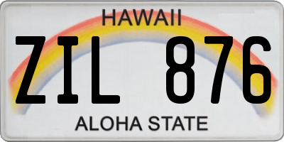 HI license plate ZIL876