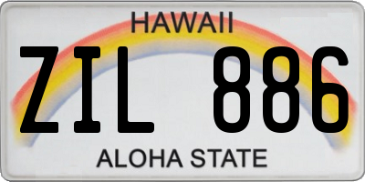 HI license plate ZIL886