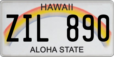 HI license plate ZIL890