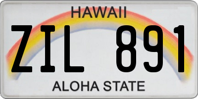 HI license plate ZIL891