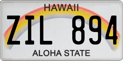 HI license plate ZIL894