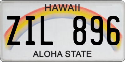 HI license plate ZIL896