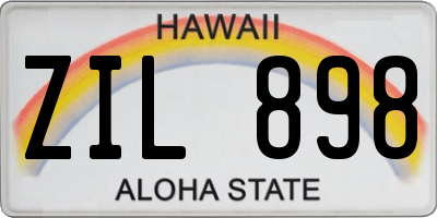 HI license plate ZIL898