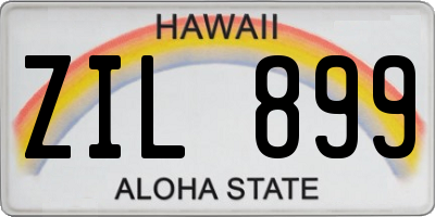 HI license plate ZIL899