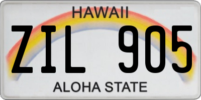 HI license plate ZIL905